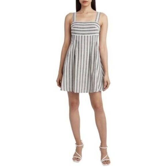 BCBGeneration Striped Sleeveless Flowy Mini Dress Tie Back Women's Size M Multi - Picture 1 of 4
